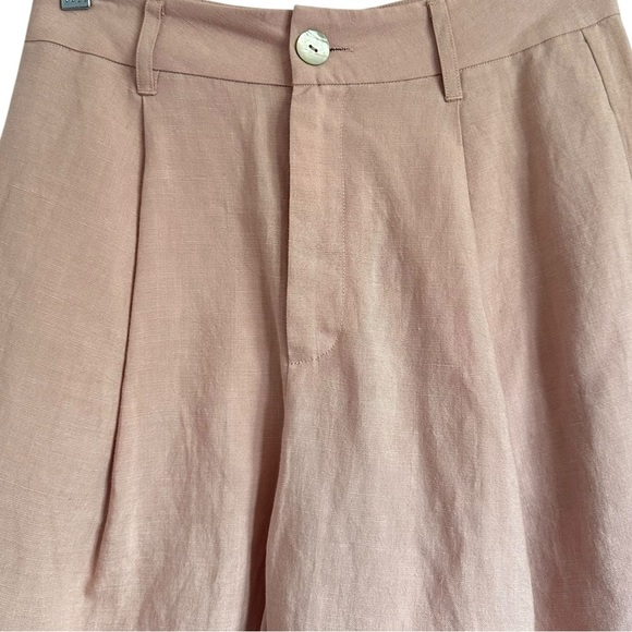 NIA ASH PINK LINEN BLEND TROUSER SHORTS SIZE SMALL - Picture 4 of 13